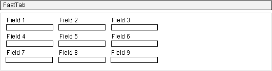 GridLayout control with 3 rows and 3 columns